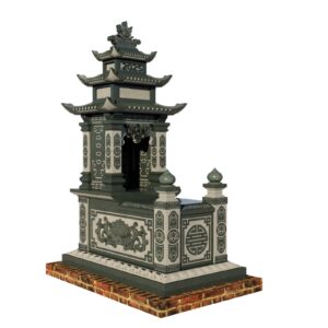 Mộ đá xanh rêu ba mái chạm khắc tinh xảo, đẹp mắt và bền bỉ