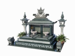 Hình ảnh Mộ Đôi Đá Xanh Nguyên Khối, sản phẩm đá mỹ nghệ phong thủy