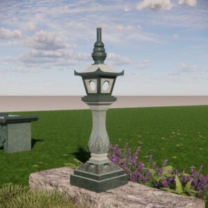 Đôi Đèn Đá Xanh Rêu Đôi đèn đá xanh rêu chế tác bằng đá tự nhiên, độ bền cao