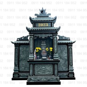 Lăng đá xanh rêu cho nghĩa trang gia đình, chất lượng cao, bền đẹp.
