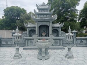 Lăng thờ đá xanh rêu từ Đá Vinh Quang, sản phẩm nghệ thuật phong thủy