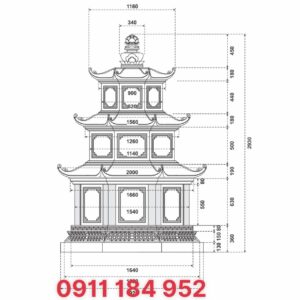 Tháp Đá đẹp, chế tác từ đá tự nhiên, dùng để thờ tro cốt