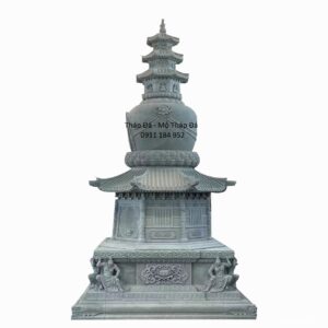 Tháp Đá đẹp, chế tác từ đá tự nhiên, dùng để thờ tro cốt