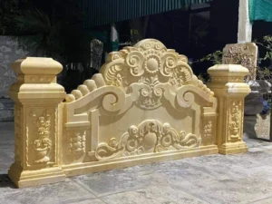 Bình Phong Đá Vàng - Sản phẩm đá mỹ nghệ phong thủy cao cấp