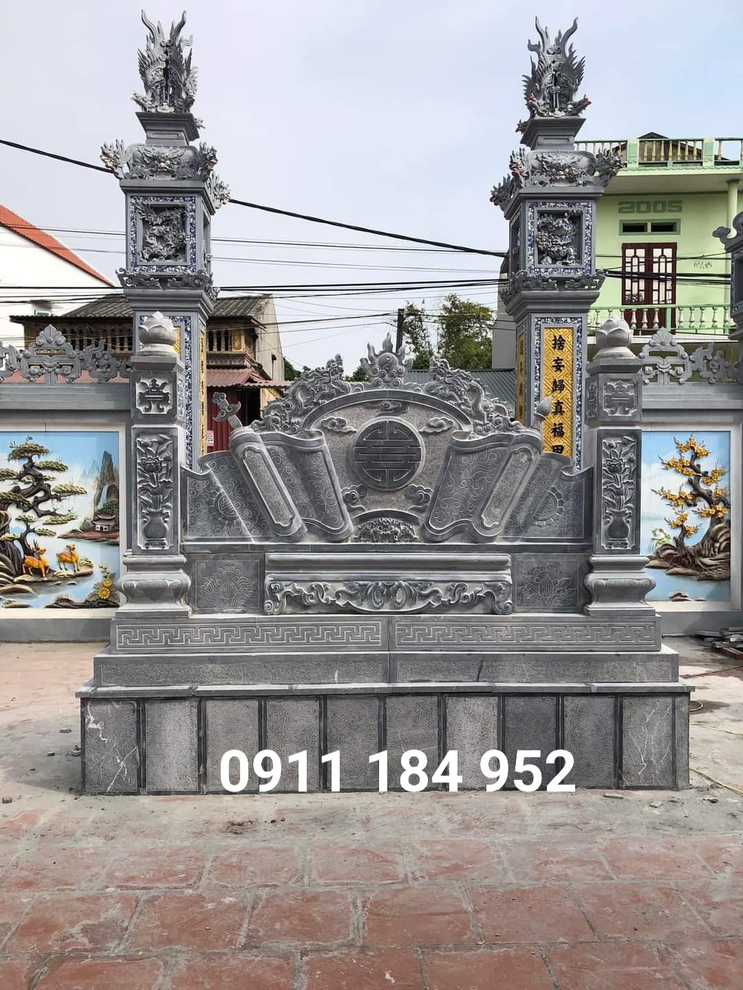 Cuốn Thư Đá (Bình Phong - Trấn Trạch) Cuốn Thư Đá (Bình Phong - Trấn Trạch) chất lượng cao, tinh xảo - mẫu 4