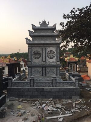 Mộ Đôi 3 Mái, thiết kế tinh xảo từ đá tự nhiên
