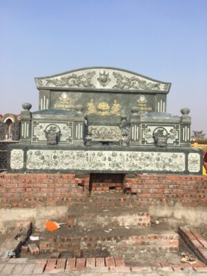 Mộ Đôi Đá Xanh Rêu chất lượng cao, thiết kế tinh tế từ Đá Ninh Bình